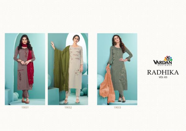 Vardan Radhika Vol 3 Cotton Embroidery Designer Readymade Suit